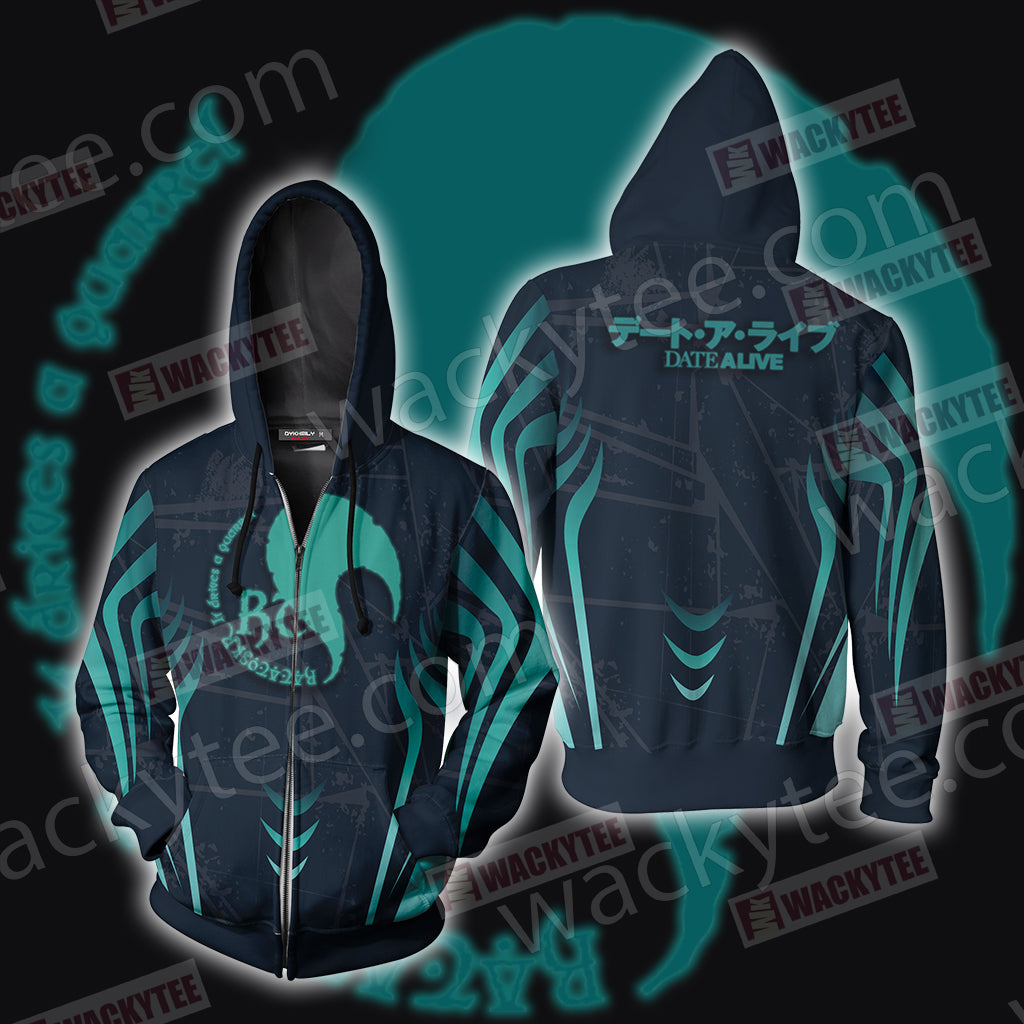Date A Live Unisex Zip Up Hoodie Jacket 4XL