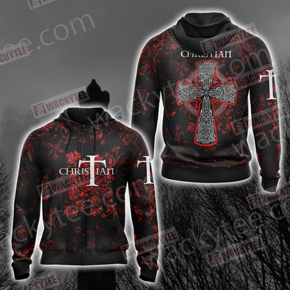 Cross Gothic Christian Unisex Zip Up Hoodie 4XL