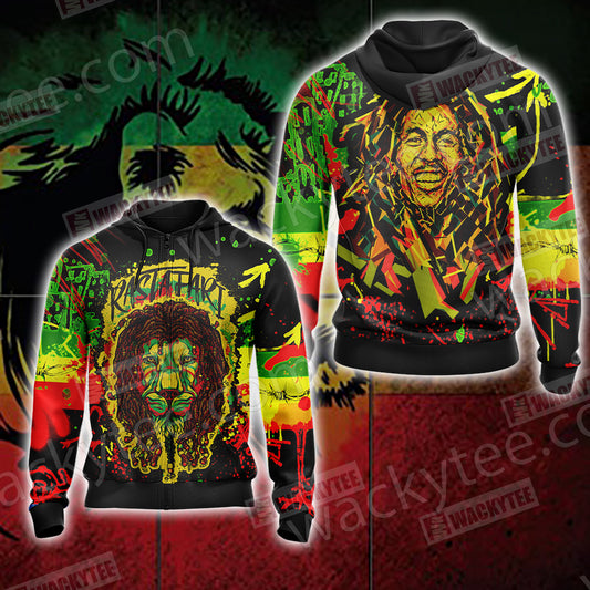 Bob Marley - Rastafari Unisex Zip Up Hoodie 4XL