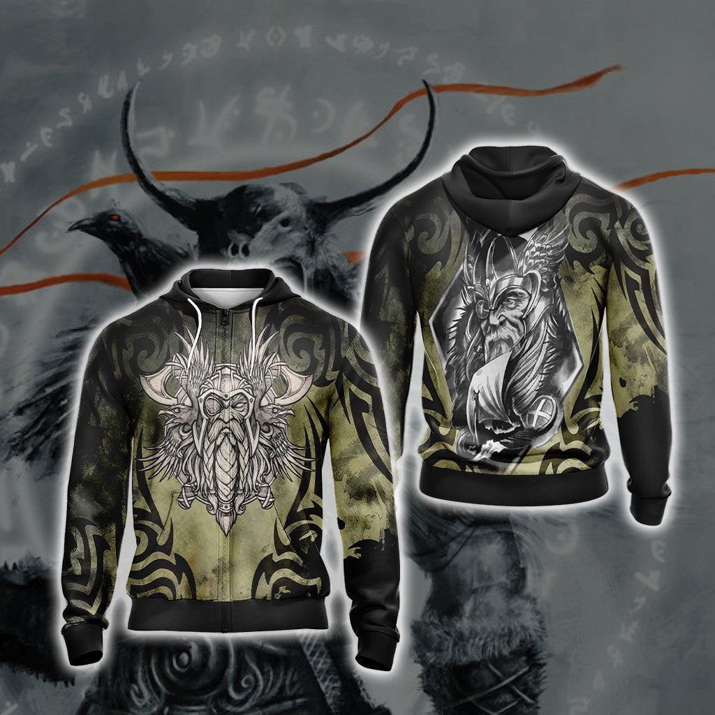 Odin New Unisex Zip Up Hoodie 4XL