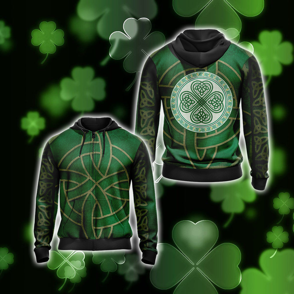 Irish Saint Patricks Day Unisex Zip Up Hoodie 4XL