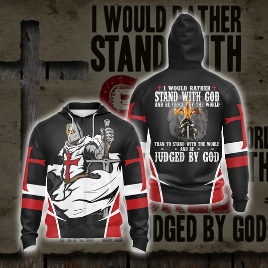 I Would Rather Stand With God And Be Judge By The World - Christian Unisex Zip Up Hoodie 4XL