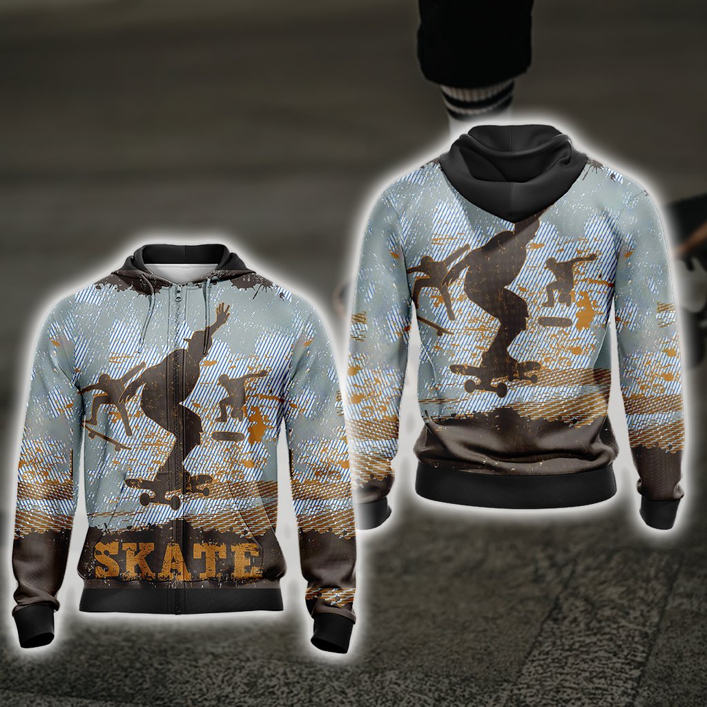 Skateboarding New Style Unisex Zip Up Hoodie 4XL