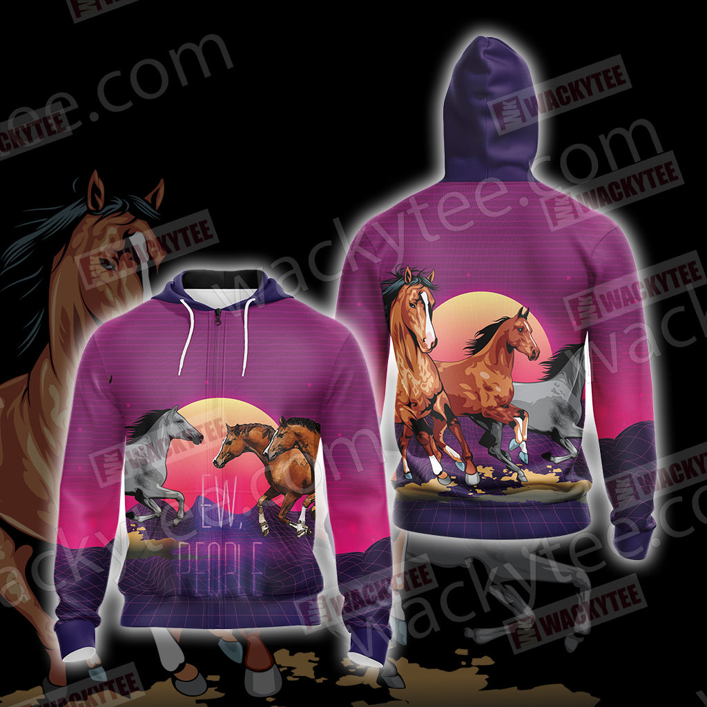 Horse Ew People Unisex Zip Up Hoodie 4XL