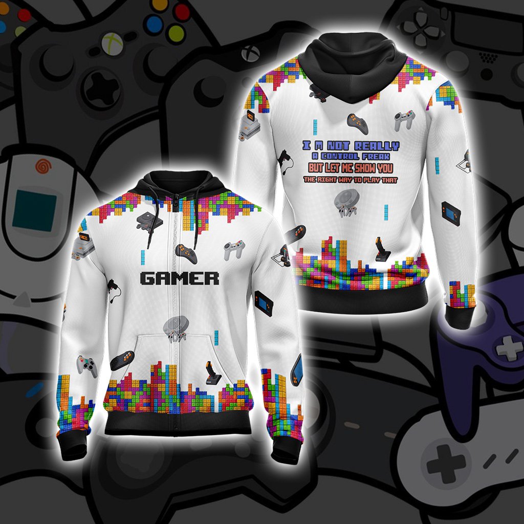 I'm Not Really A Control Freak But Let Me Show You The Right Way To Play That Gamer Unisex Zip Up Hoodie 4XL