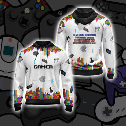 I'm Not Really A Control Freak But Let Me Show You The Right Way To Play That Gamer Unisex Zip Up Hoodie 4XL