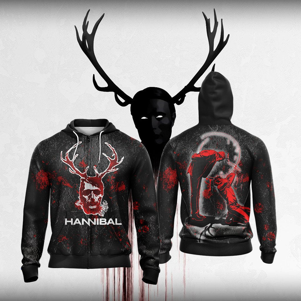 Hannibal (TV series) Unisex Zip Up Hoodie Jacket 4XL