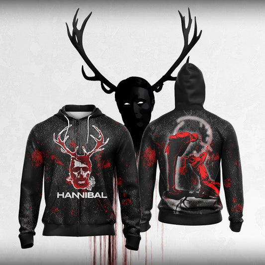 Hannibal (TV series) Unisex Zip Up Hoodie Jacket 4XL