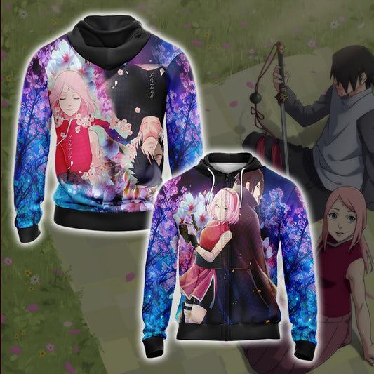 Naruto - Sasuke & Sakura Unisex Zip Up Hoodie Jacket