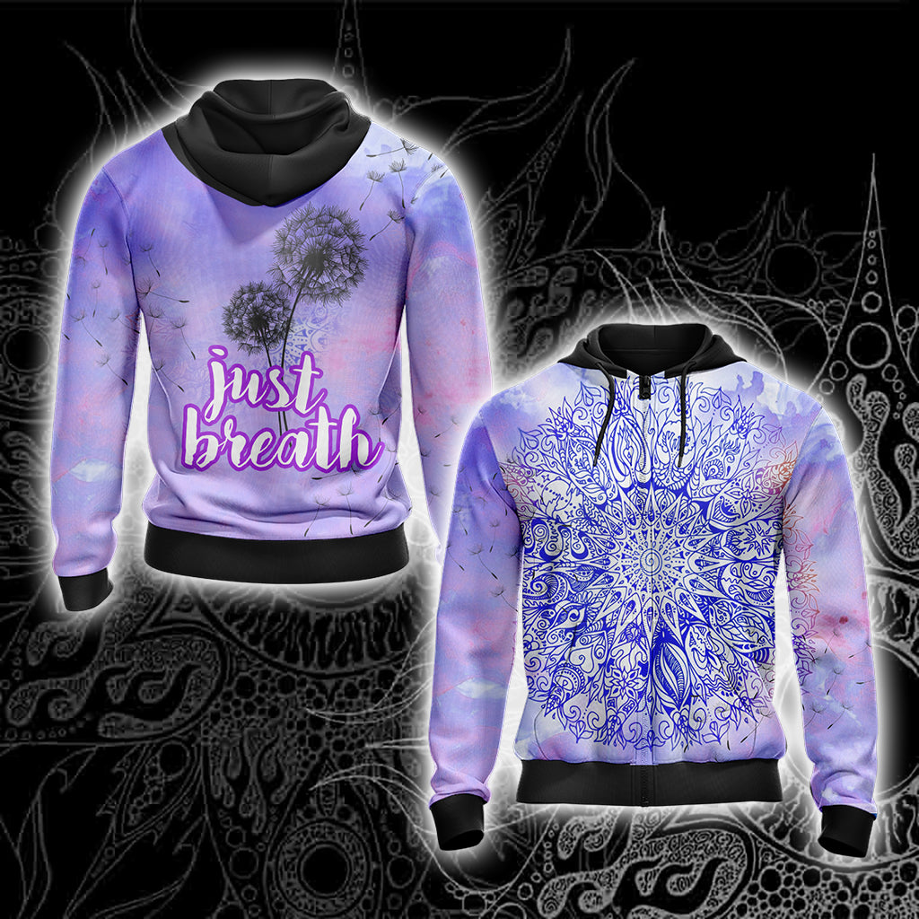 Yoga Just Breath Unisex Zip Up Hoodie 4XL