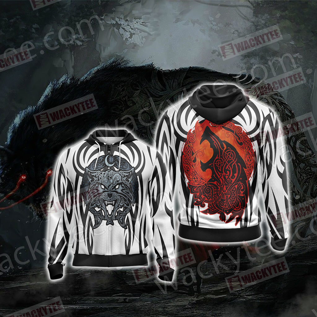 Fenrir Unisex Zip Up Hoodie Jacket 4XL