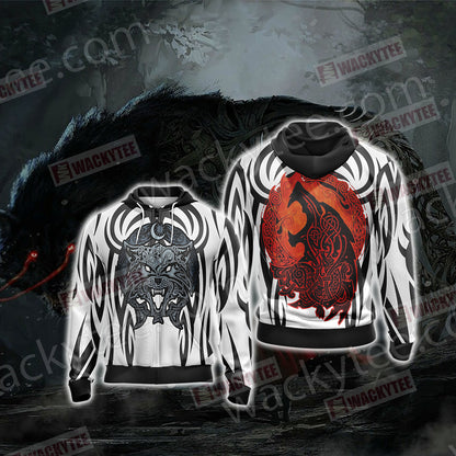 Fenrir Unisex Zip Up Hoodie Jacket 4XL
