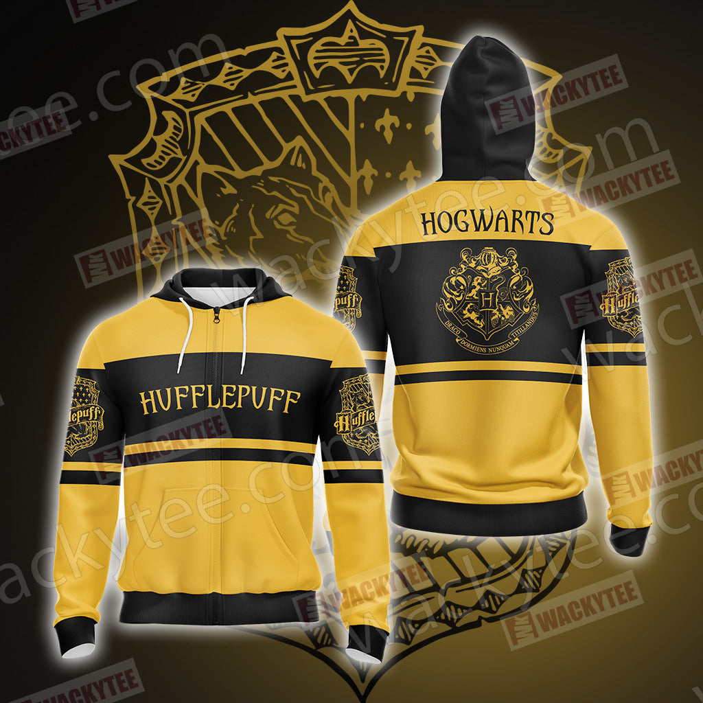 Harry Potter - Hufflepuff House Wacky New Style Unisex 3D Zip Up Hoodie 4XL