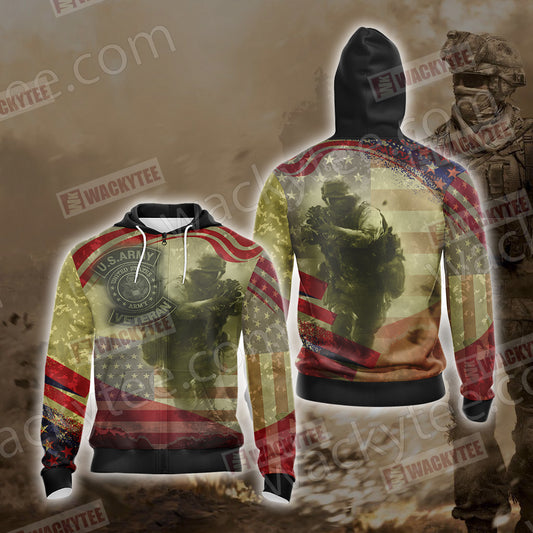 Veteran New Collection Unisex Zip Up Hoodie Jacket 4XL