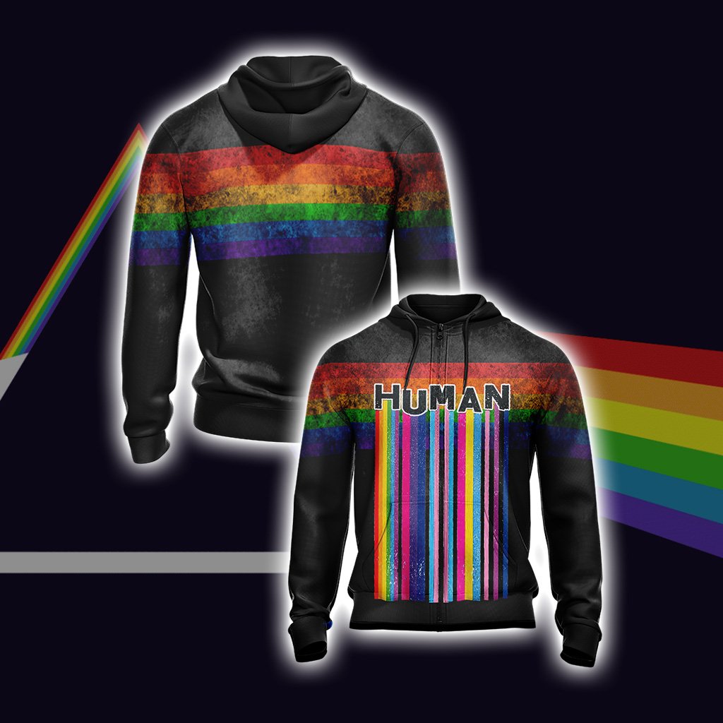 LGBT - Human Unisex Zip Up Hoodie 4XL