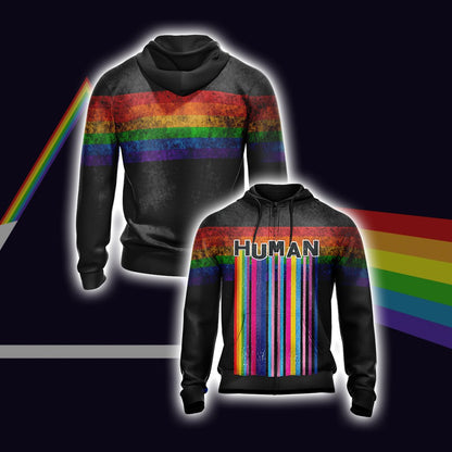 LGBT - Human Unisex Zip Up Hoodie 4XL
