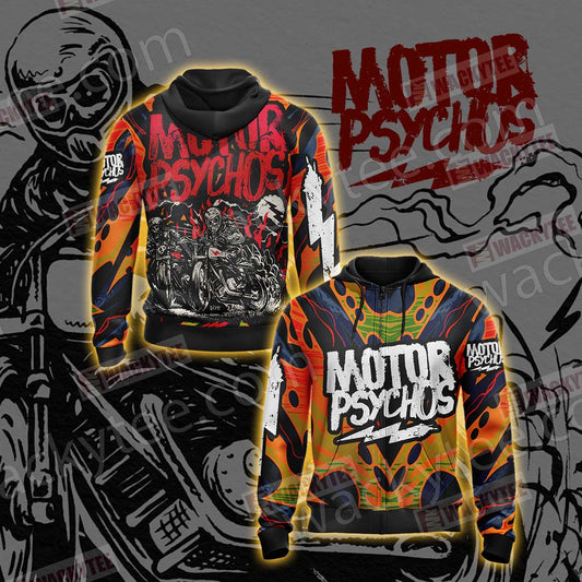 Pyscho Motor Unisex Zip Up Hoodie Jacket 4XL