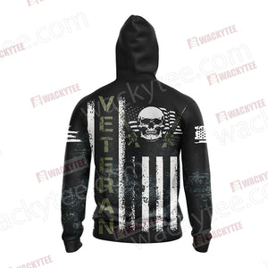 It Cannot Be Inherited Not Can It Ever Be Purchased I Have Earned It Forever The Title USA Veteran Unisex Zip Up Hoodie Jacket