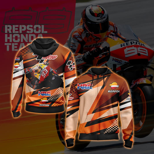 Repsol.HRC (motor GP) Unisex Zip Up Hoodie Jacket 4XL