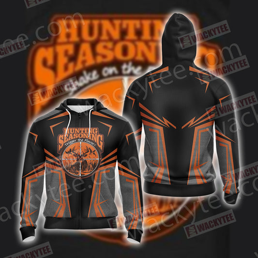 Hunting Seasoning Trigger The FLavor Unisex Zip Up Hoodie Jacket 4XL