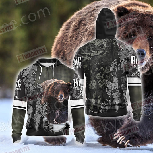 Hunting Passion - Bear Unisex Zip Up Hoodie Jacket 4XL