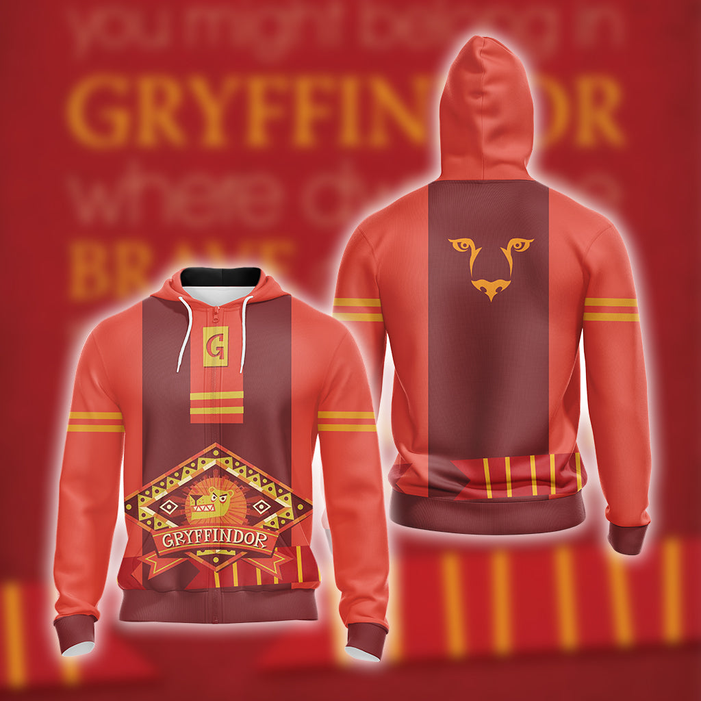 Harry Potter - Brave Like A Gryffindor New Unisex Zip Up Hoodie