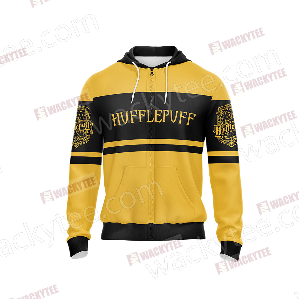 Harry Potter - Hufflepuff House Wacky New Style Unisex 3D Zip Up Hoodie
