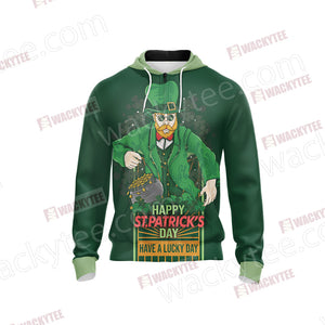 Happy Saint Patrick's Day Have A Lucky Day Unisex Zip Up Hoodie Jacket