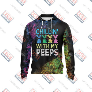 Easter's Day Chillin' With My Peeps Unisex Zip Up Hoodie