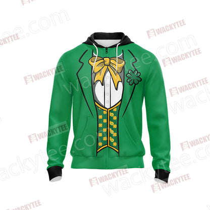 Leprechaun Costumes Saint Patricks Day Unisex Zip Up Hoodie