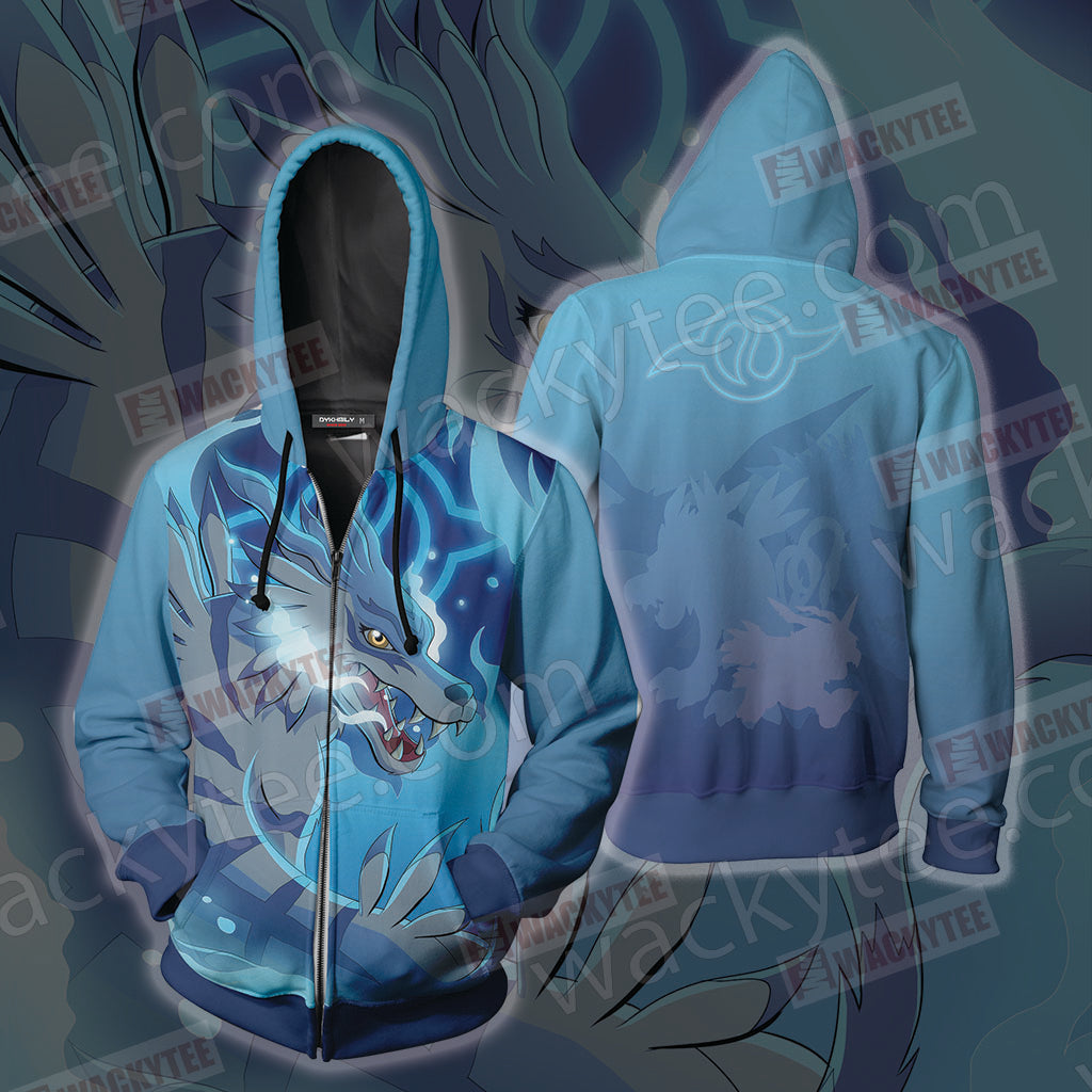 Digimon Garurumon Zip Up Hoodie Jacket 4XL