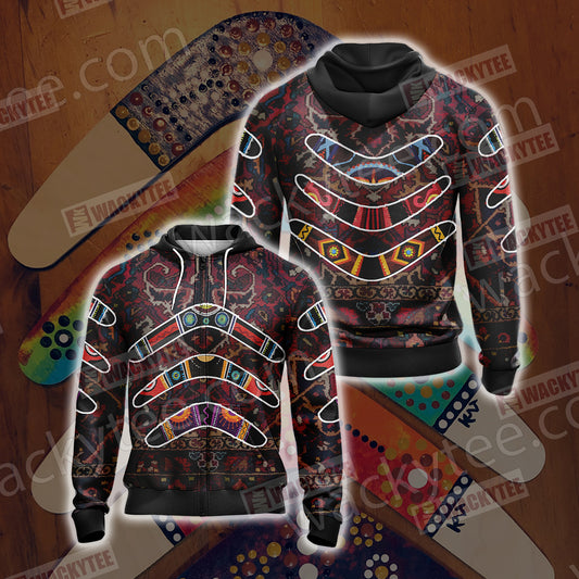 Australia Boomerang Fridge Magnet Zip Up Hoodie 4XL