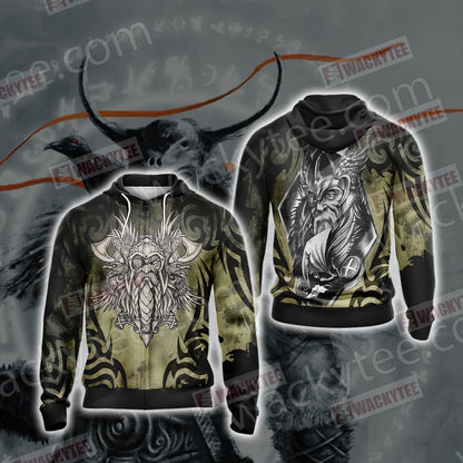 Odin New Unisex Zip Up Hoodie Jacket 4XL