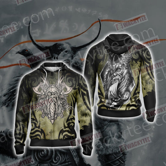 Odin New Unisex Zip Up Hoodie Jacket 4XL