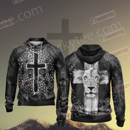 Christian - Fear Not For Jesus The Lion Of Judah Has Triumphed Unisex Zip Up Hoodie Jacket 4XL