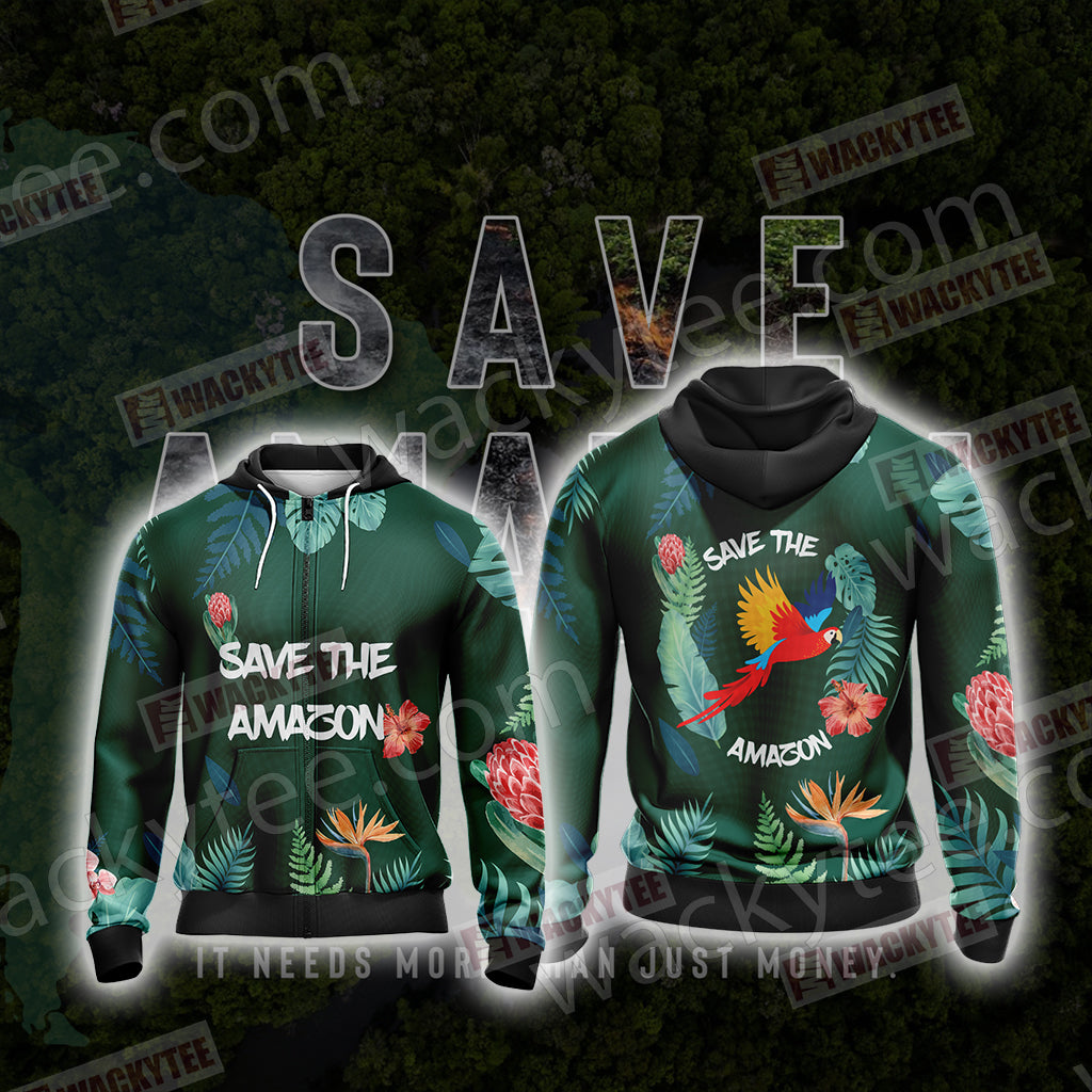 Save the Amazon Zip Up Hoodie 4XL