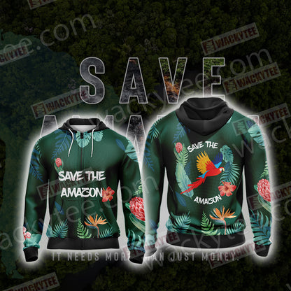 Save the Amazon Zip Up Hoodie 4XL