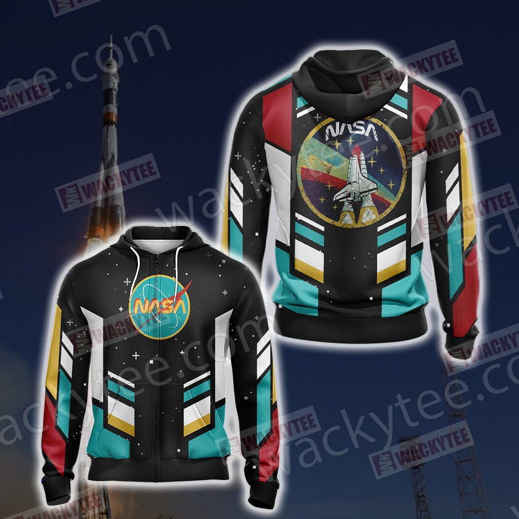 NASA Spaceship Zip Up Hoodie 4XL