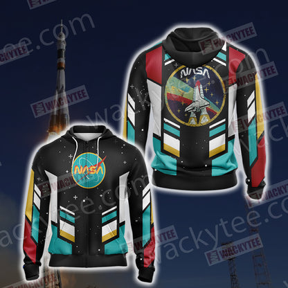 NASA Spaceship Zip Up Hoodie 4XL