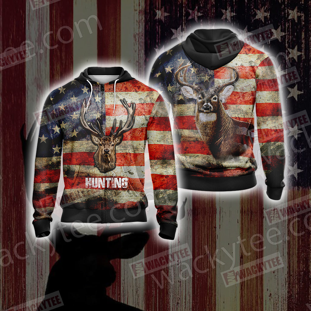 Hunting Us Flag Unisex 3D Hoodie