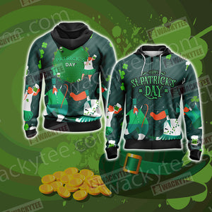 Happy Saint Patrick's Day New Version Unisex Zip Up Hoodie Jacket