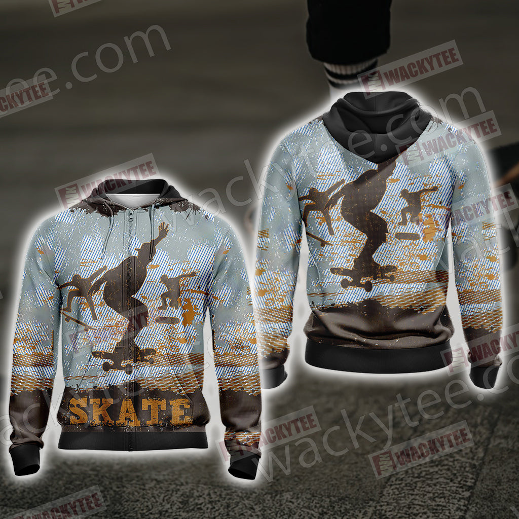 Skateboarding New Style Unisex Zip Up Hoodie Jacket 4XL