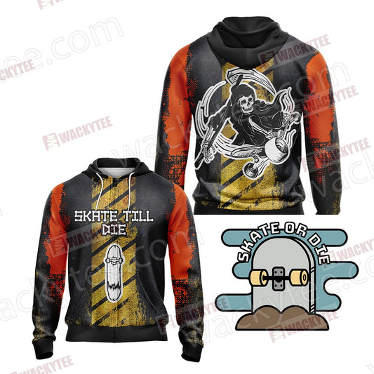 Skate Till Die Zip Up Hoodie 4XL
