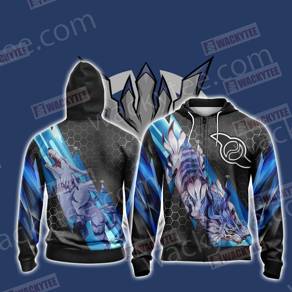 Digimon - Garurumon New Unisex Zip Up Hoodie Jacket 4XL