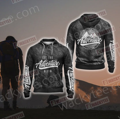 Let The Adventure Begin Zip Up Hoodie 4XL