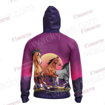 Horse Ew People Unisex Zip Up Hoodie