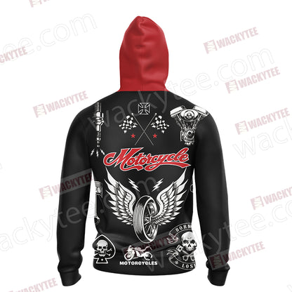 Motorcycle Unisex Zip Up Hoodie