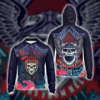 Biker From Hell Unisex Zip Up Hoodie 4XL