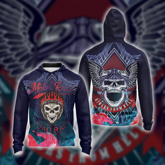 Biker From Hell Unisex Zip Up Hoodie 4XL
