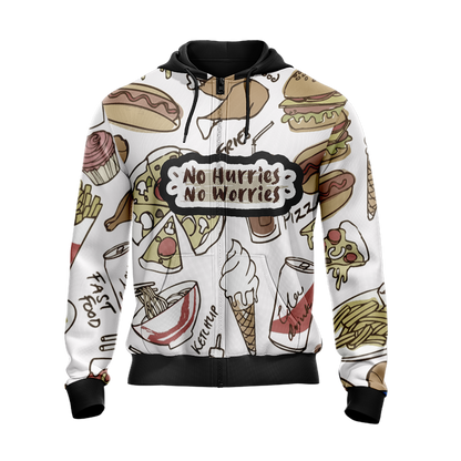 No Hurries No Worries Unisex Zip Up Hoodie